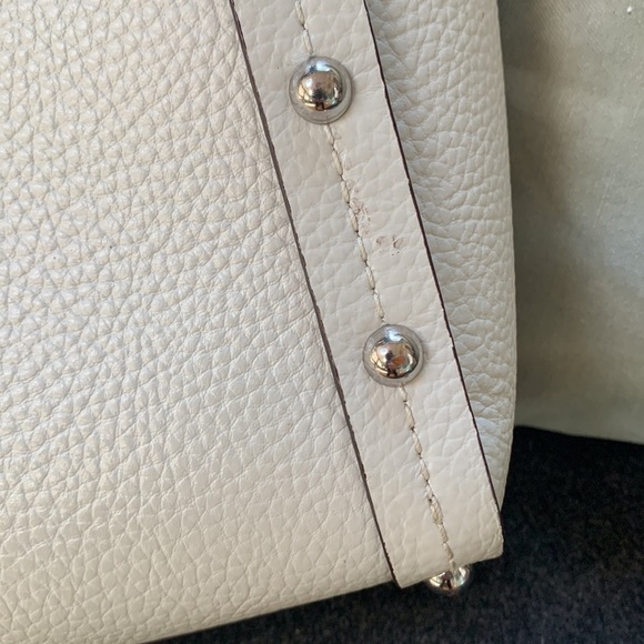 Rebecca MINKOFF StuddedOff White Pebbled Leather Bucket Bag - Picture 11 of 16